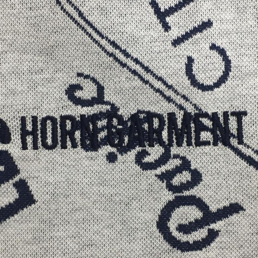 HORN GARMENT 【新品】ホーンガーメント 半袖ポロシャツ 白×ネイビー