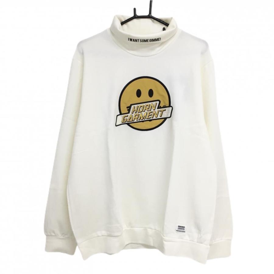 新品】ホーンガーメント 長袖ハイネックシャツ 白 スマイル タートル