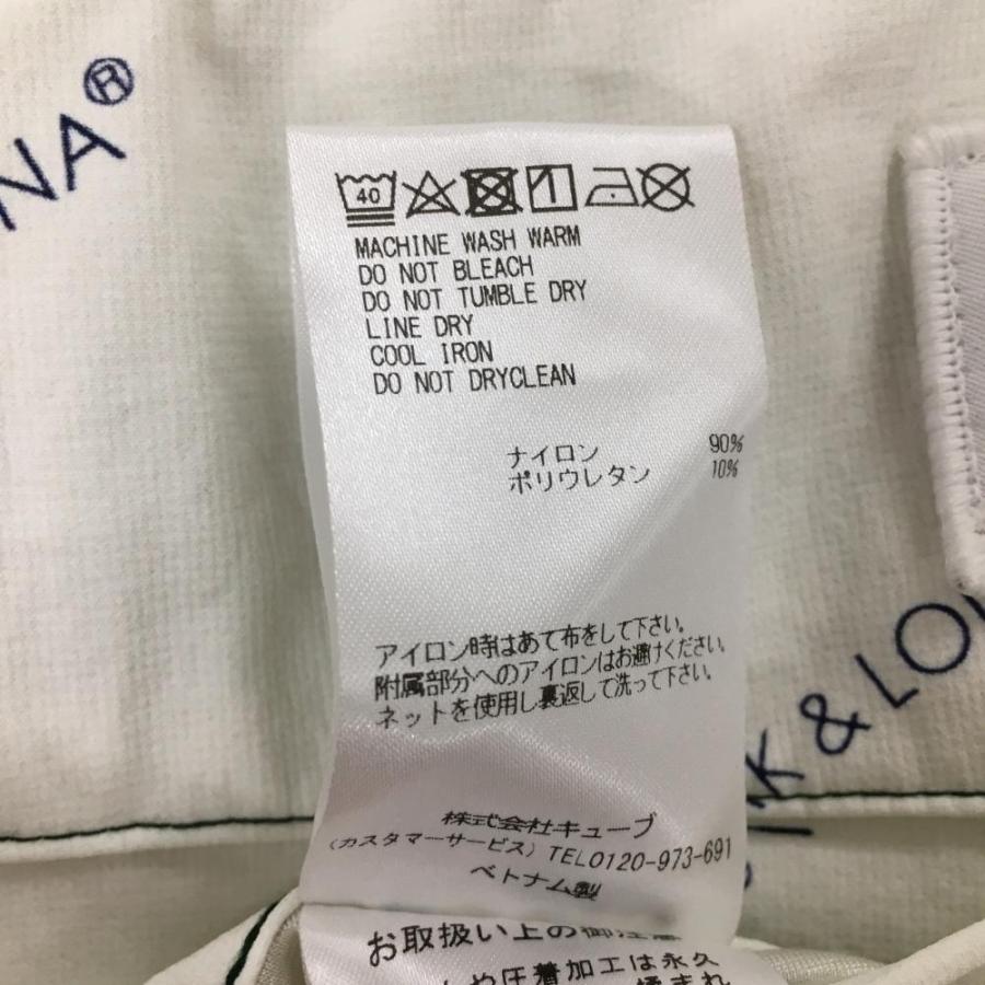新品】マークアンドロナ パンツ 白×ネイビー スカル・ロゴ総柄 新品】マークアンドロナ パンツ 白×ネイビー スカル・ロゴ総柄