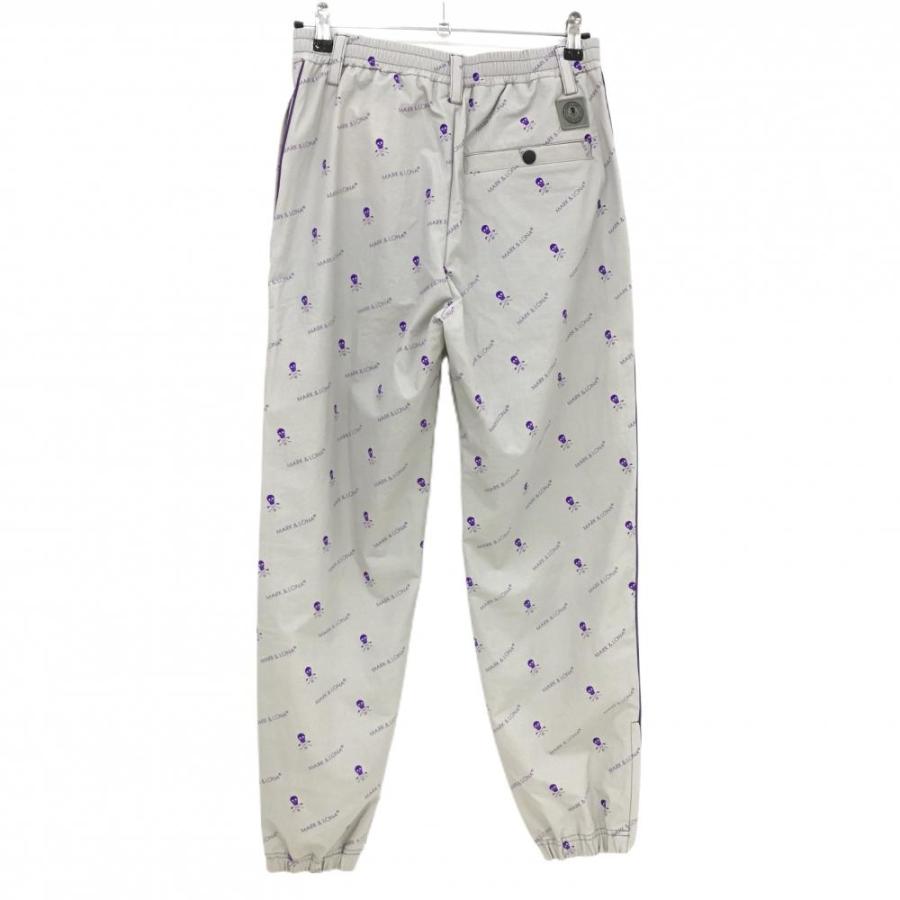 MARK&LONA　ドクロ柄パンツ　ゴルフ 新品】マークアンドロナ パンツ グレー×パープル スカル・ロゴ総