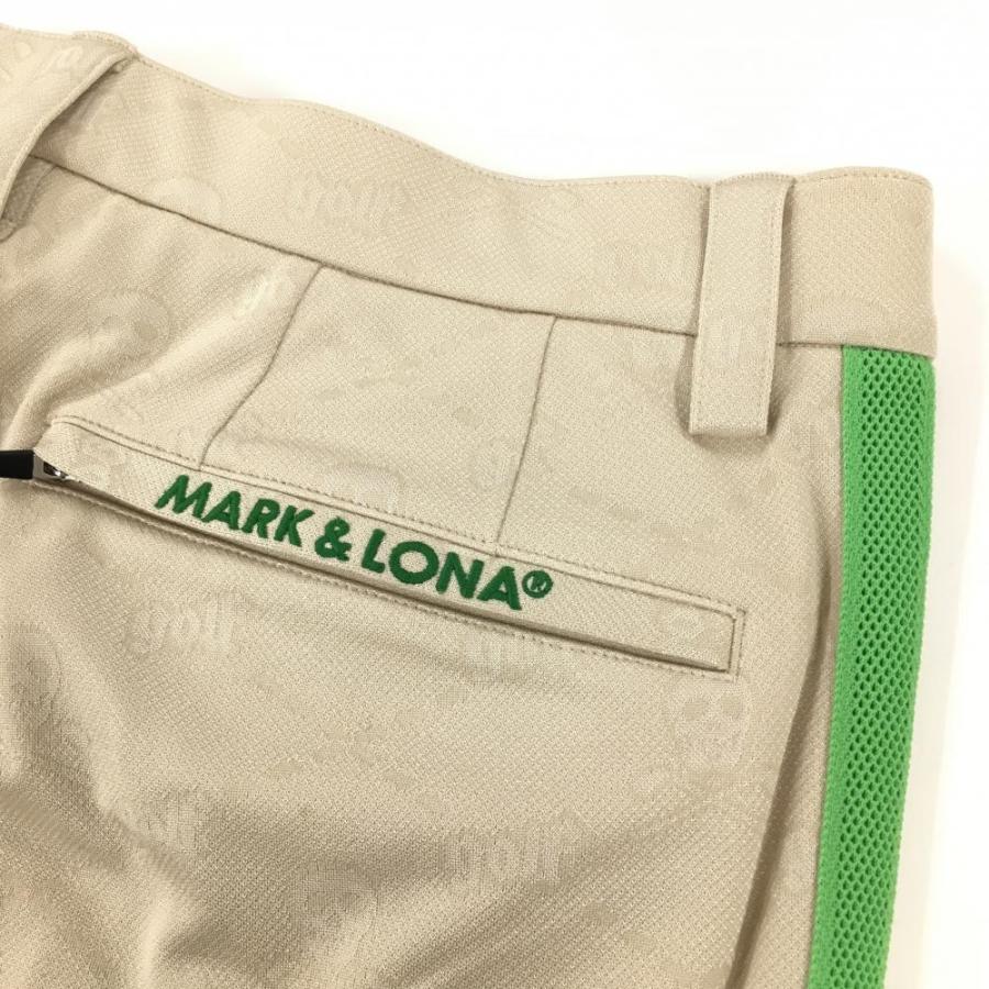 新品】マークアンドロナ パンツ ベージュ×グリーン スカル・ロゴ 新品】マークアンドロナ パンツ ベージュ×グリーン スカル・ロゴ