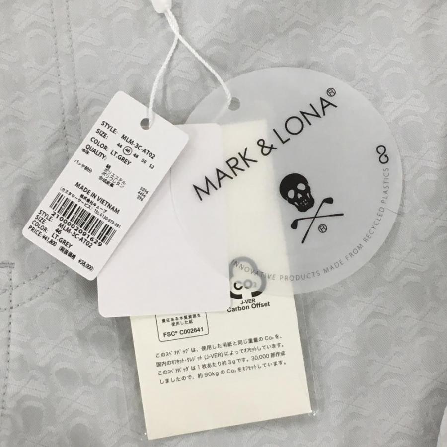 新品】マークアンドロナ パンツ ライトグレー スカル柄織生地