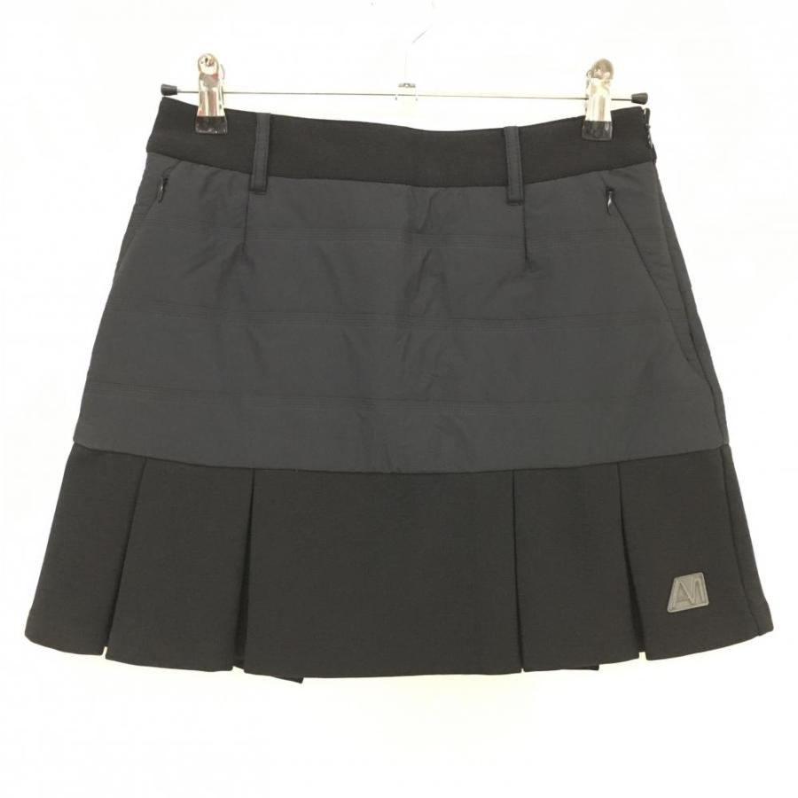 超美品】マスターバニー 中綿切替スカート 黒 裾プリーツ 裾裏起毛 