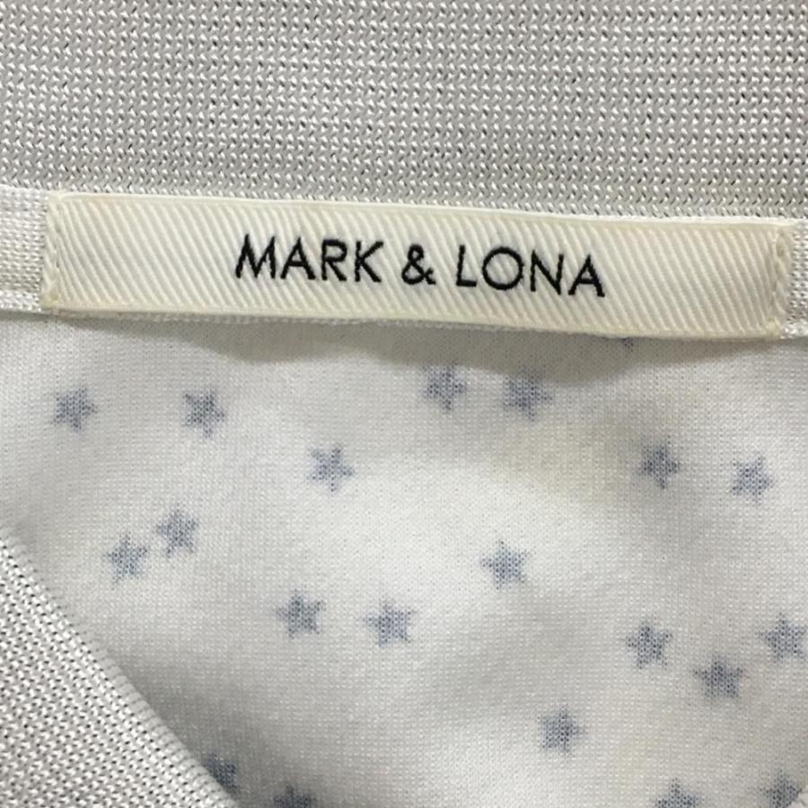 MARK&LONA（マークアンドロナ） 半袖ポロシャツ 白×ネイビー 星柄