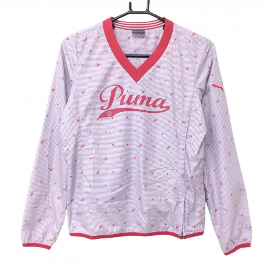 PUMA GOLF プーマゴルフ ジップジャケット 裏メッシュ 総柄 ピンク系 M 