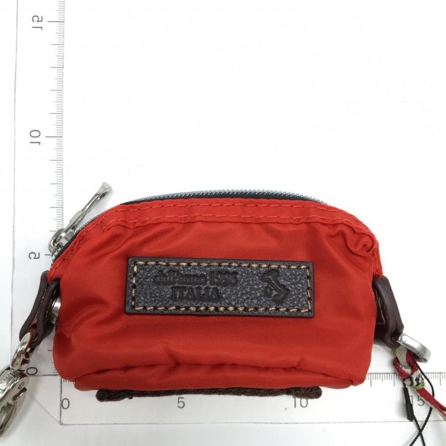 新品】オロビアンコ ボールケース オレンジレッド×ブラウン カラビナ付
