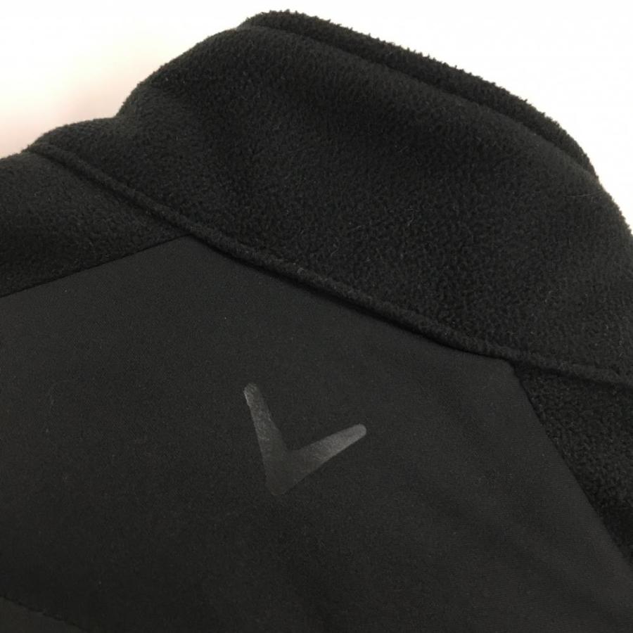 【美品】Callaway キャロウェイ　ゴルフジャケット　裏地　ダブルジップ　Ｌ 美品】キャロウェイ 中綿フリースブルゾン 黒 身頃中綿 ダブルジップ