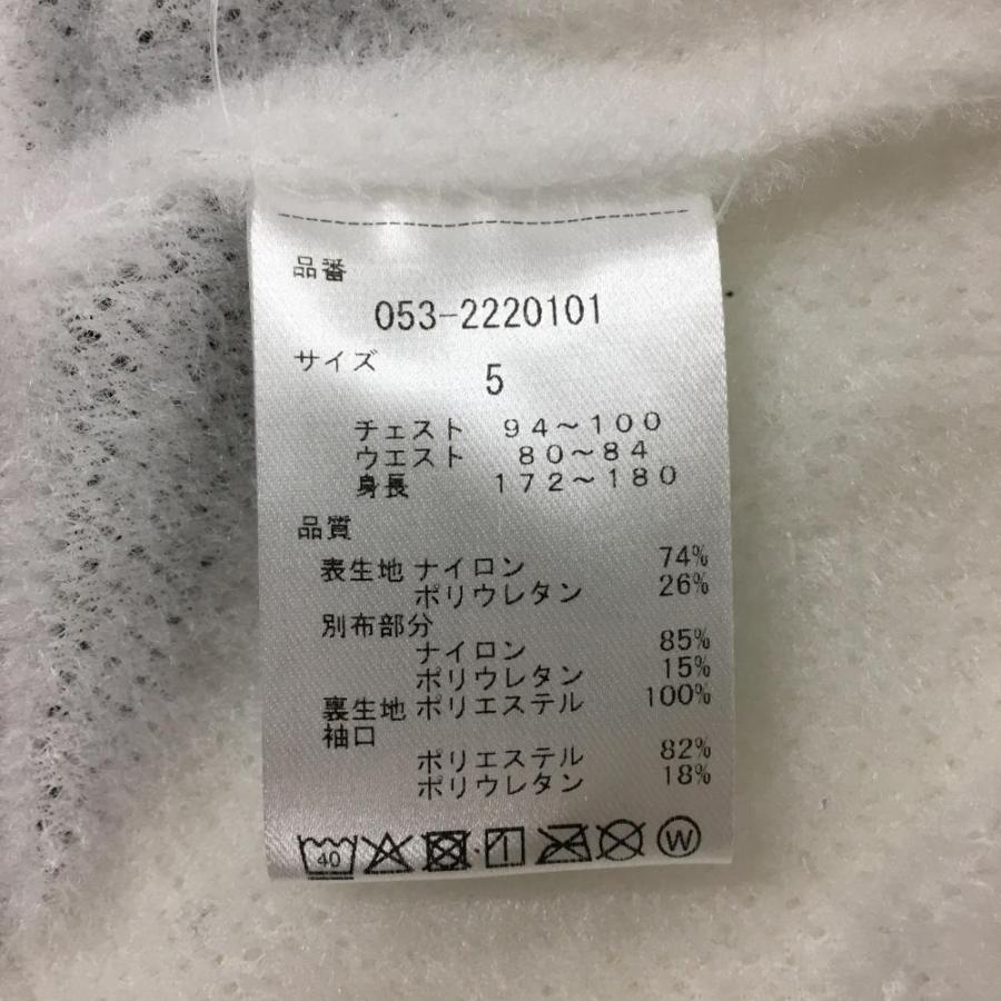 パーリーゲイツ ジップパーカー 白×黒 裏微起毛 背面ロゴ メンズ 5(L