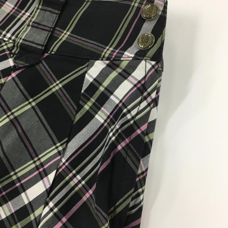 23区GOLF 23区スポーツ プリーツスカート 黒×白 チェック ストレッチ