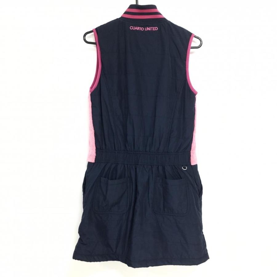 新品】クアルトユナイテッド ボアワンピース ピンク×ネイビー