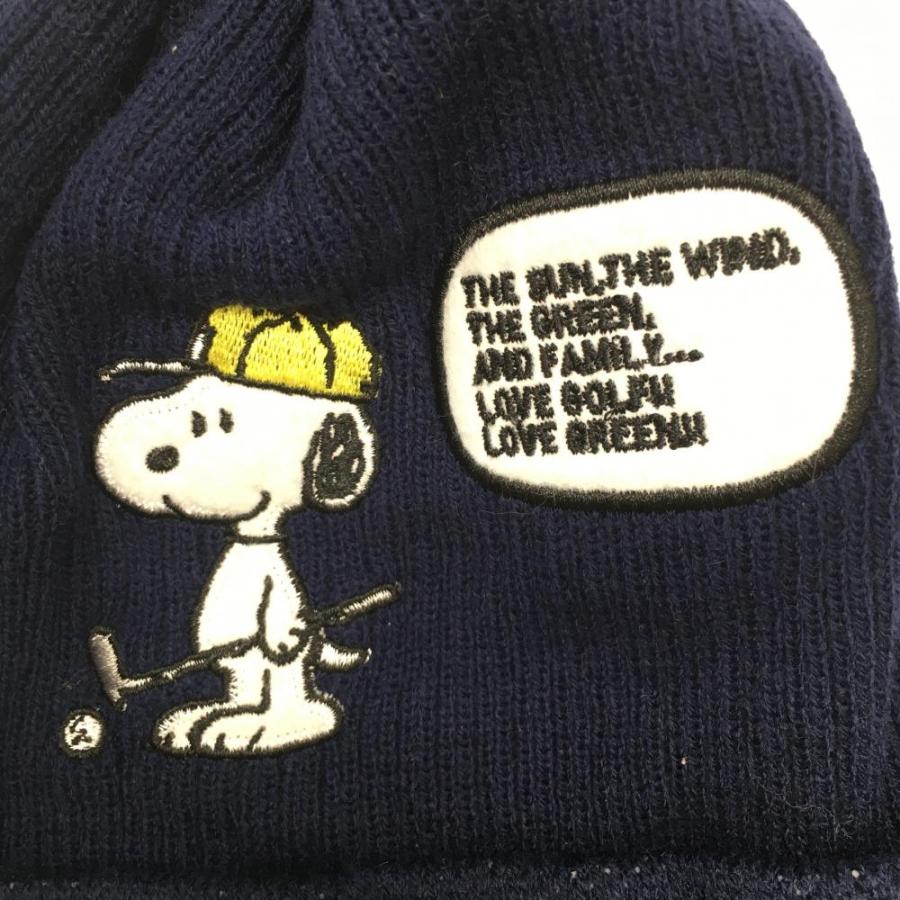 超美品】ジャックバニー×PEANUTS ニット帽 ネイビー×白 スヌーピー