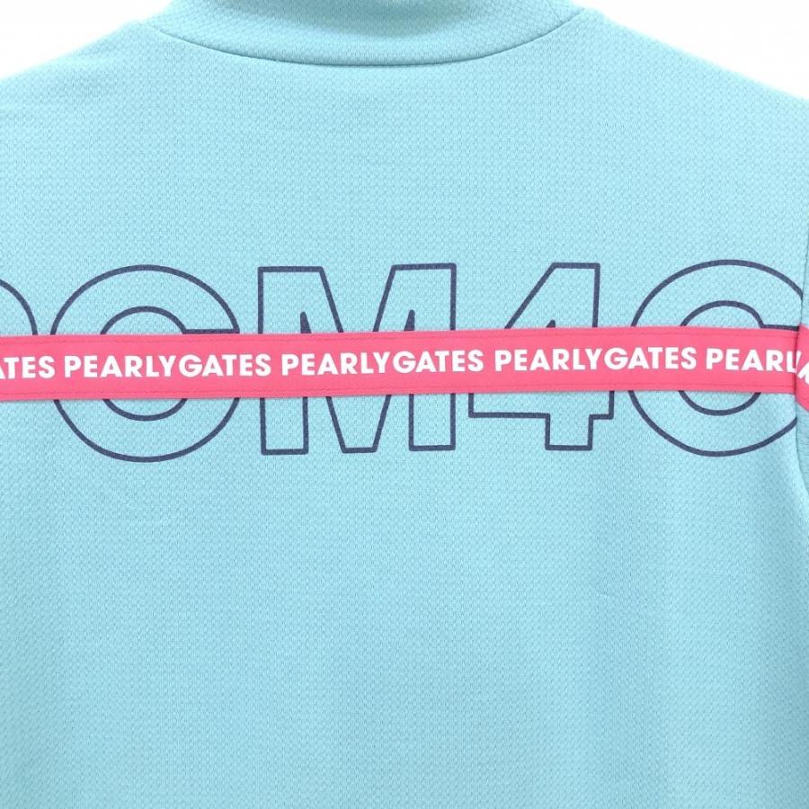 PEARLY GATES（パーリーゲイツ） 半袖ハイネックシャツ ライトブルー