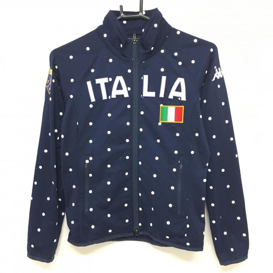 カッパ ジャケットブルゾン ネイビー×白 ドット柄 ITALIA レディース S