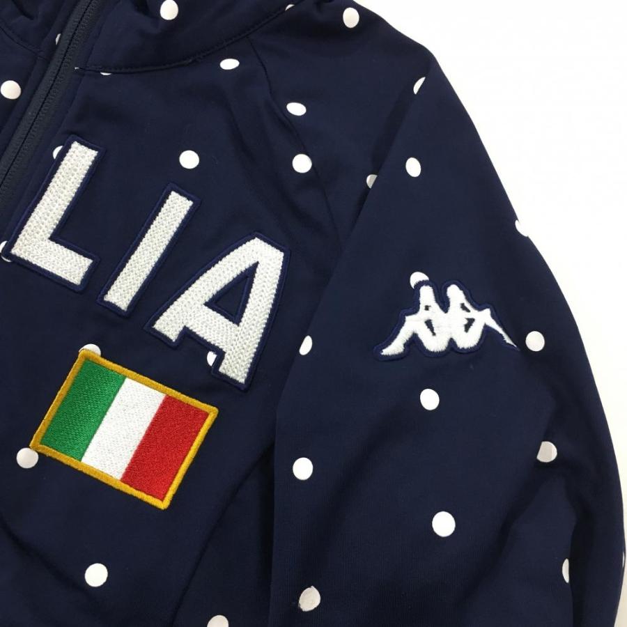 カッパ ジャケットブルゾン ネイビー×白 ドット柄 ITALIA レディース S