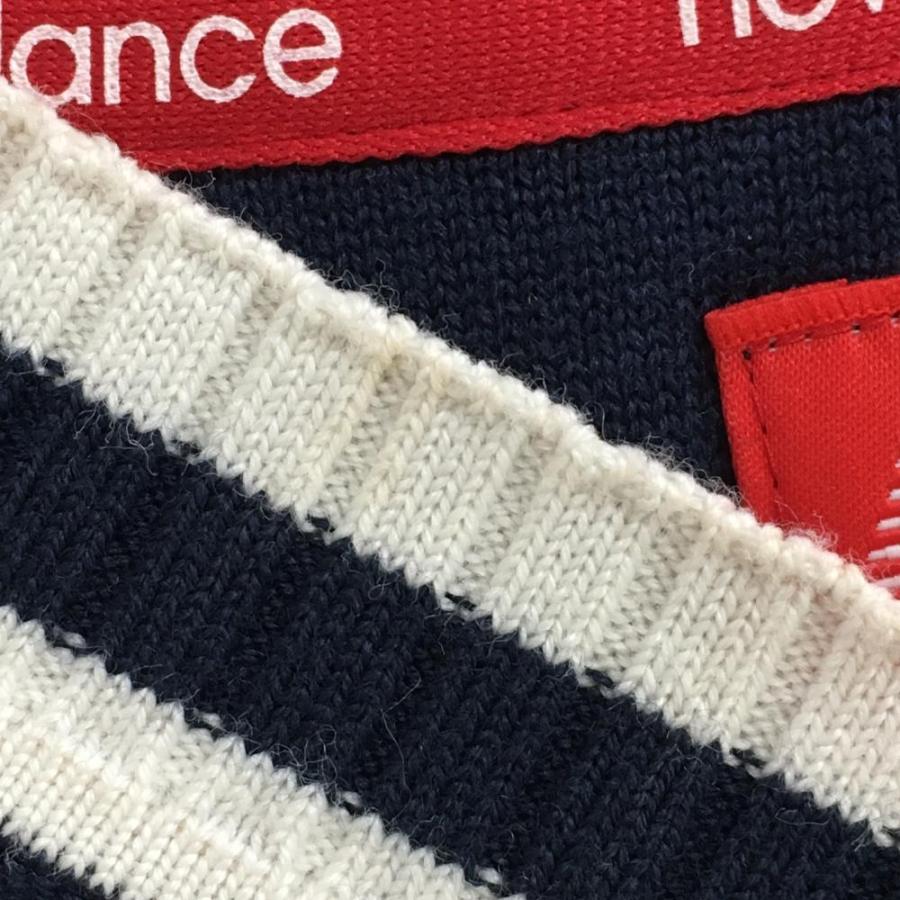 ニューバランスゴルフ セーター ネイビー×白 Vネック 胸元ロゴ