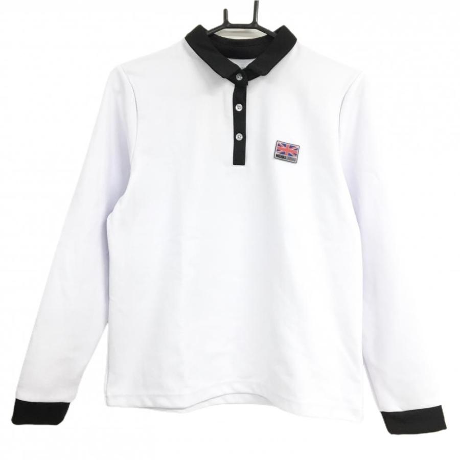 未使用品】ミチコロンドン 長袖ポロシャツ 白×黒 ユニオンジャック