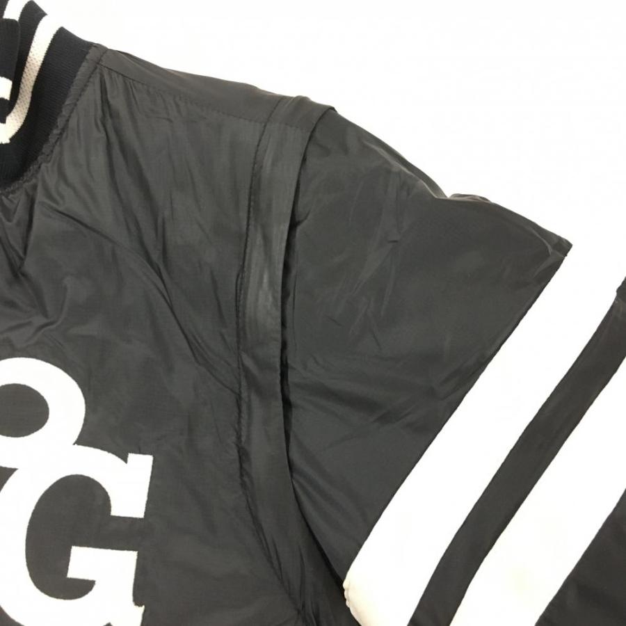 パーリーゲイツ 中綿リバーシブルジャケット 黒×白 袖着脱可 4WAY リブ