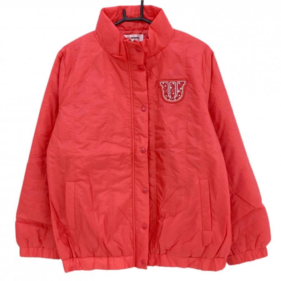 新品】MUスポーツ 中綿ジャケット レッド 薄手 ワッペン レディース 42 