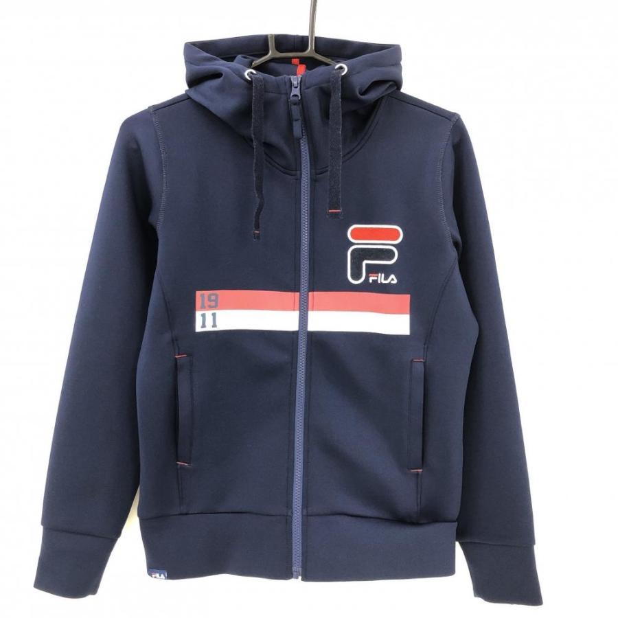 超美品】フィラゴルフ ジップパーカー ネイビー×レッド トリコロール 
