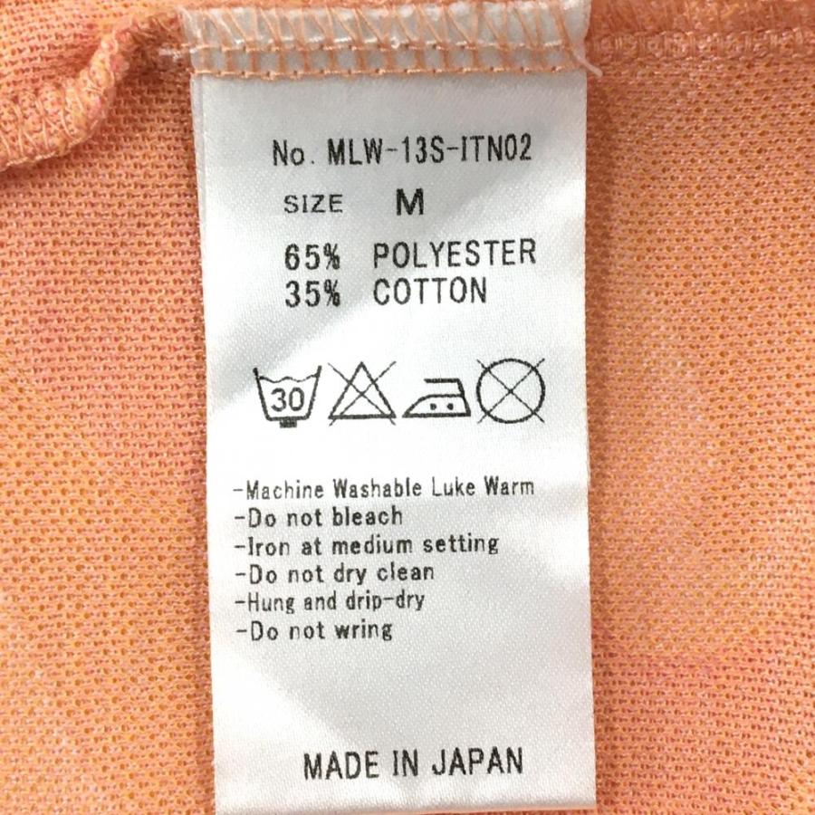 MARK&LONA（マークアンドロナ） 半袖ハイネックシャツ オレンジ×ピンク