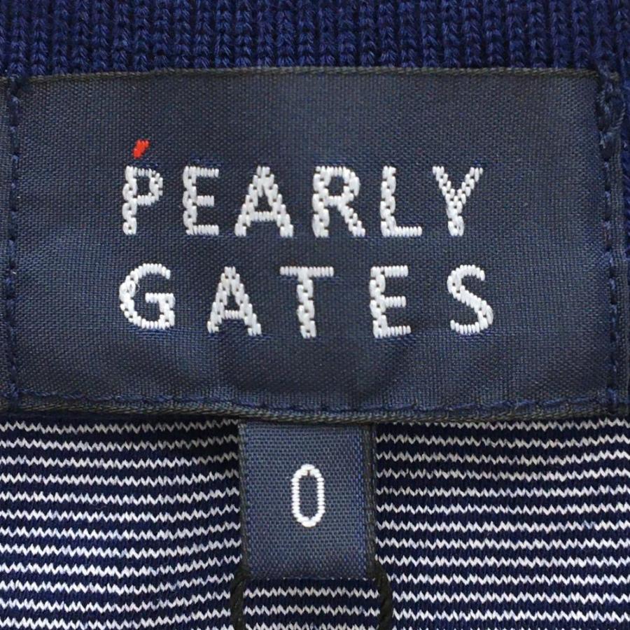 【新品】パーリーゲイツ ノースリーブポロシャツ ネイビー×オレンジ レディース 0(S) ゴルフウェア 2022年モデル PEARLY GATES／SALE価格の画像