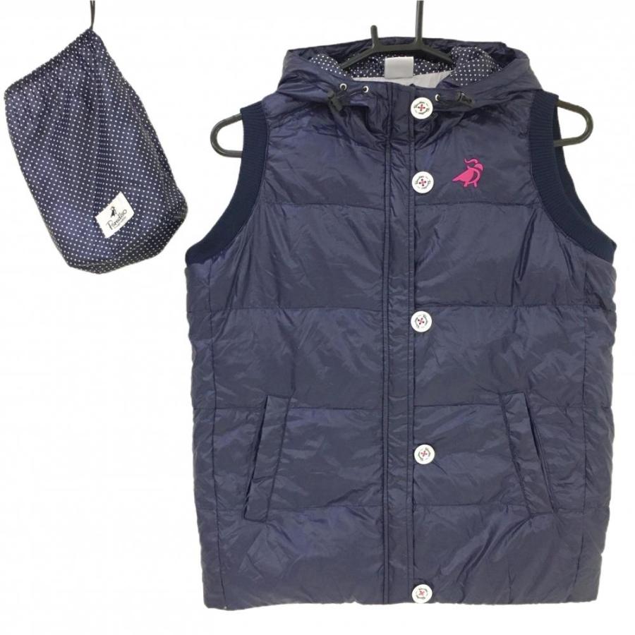 美品 PARADISO パラディーゾ ダウンベスト（ダウン90%） 美品】パラディーゾ ダウンベスト レッド×ネイビー ダウン90