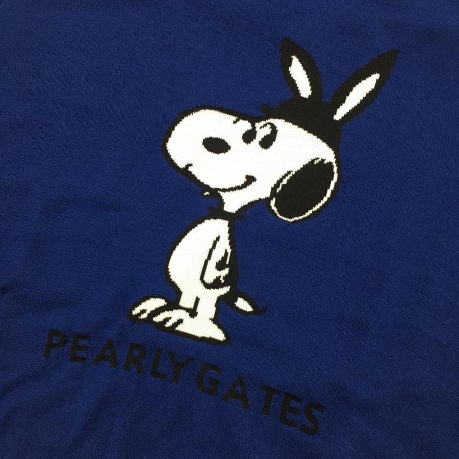 超美品】パーリーゲイツ×PEANUTS セーター ネイビー×白 超美品】パーリーゲイツ×PEANUTS セーター ネイビー×白