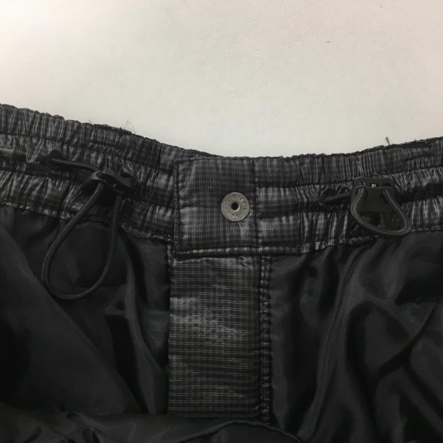 超美品】パーリーゲイツ 中綿パンツ 黒×白 チェック ティー装着可