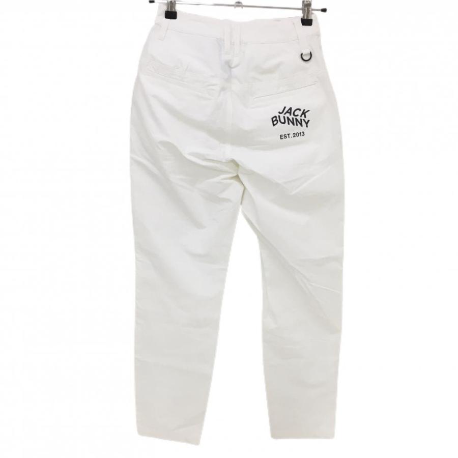 新品】ジャックバニー パンツ 白×黒 ストレッチ ロゴプリント 