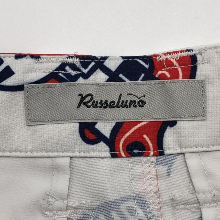 Russeluno（ラッセルノ） ハーフパンツ 白×ネイビー 総柄 ルチャマスク
