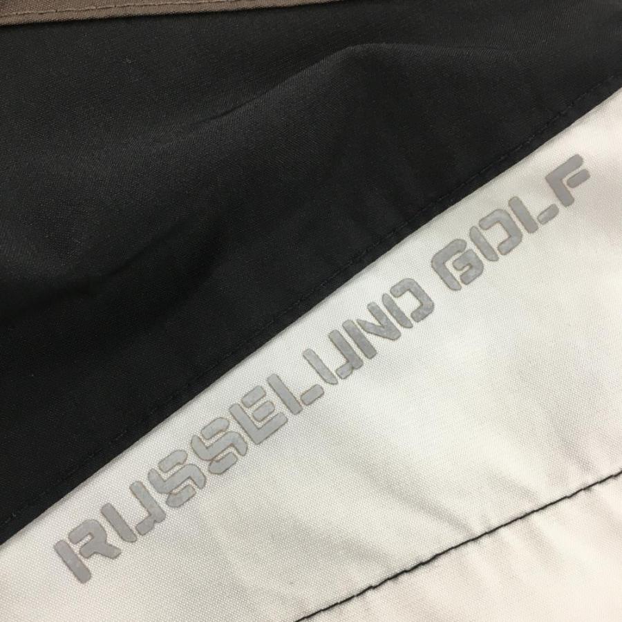 Russeluno ラッセルノゴルフ ハーフパンツ 黒×ブラウン 切替 Russeluno ラッセルノゴルフ ハーフパンツ 黒×ブラウン 切替
