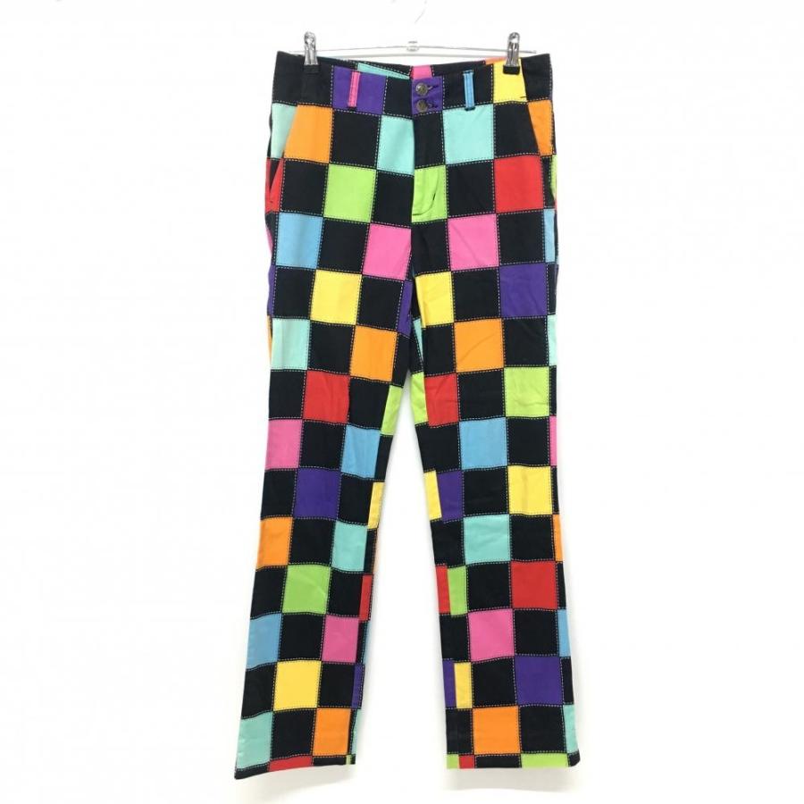 ラウドマウス パンツ 黒×マルチカラー ブロックチェック メンズ ゴルフ