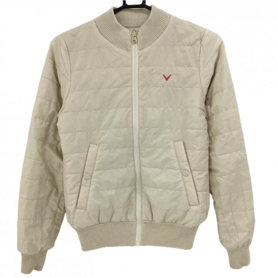 キャロウェイ 中綿リバーシブルジャケット ベージュ×レッドピンク 裏