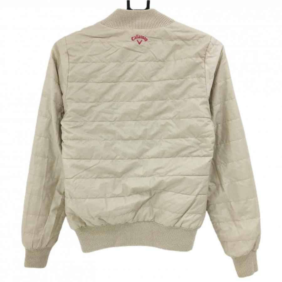 キャロウェイ 中綿リバーシブルジャケット ベージュ×レッドピンク 裏