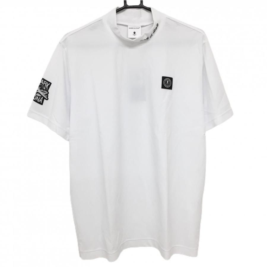 MARK&LONA マークアンドロナ 半袖ハイネックシャツ 白 パイル調