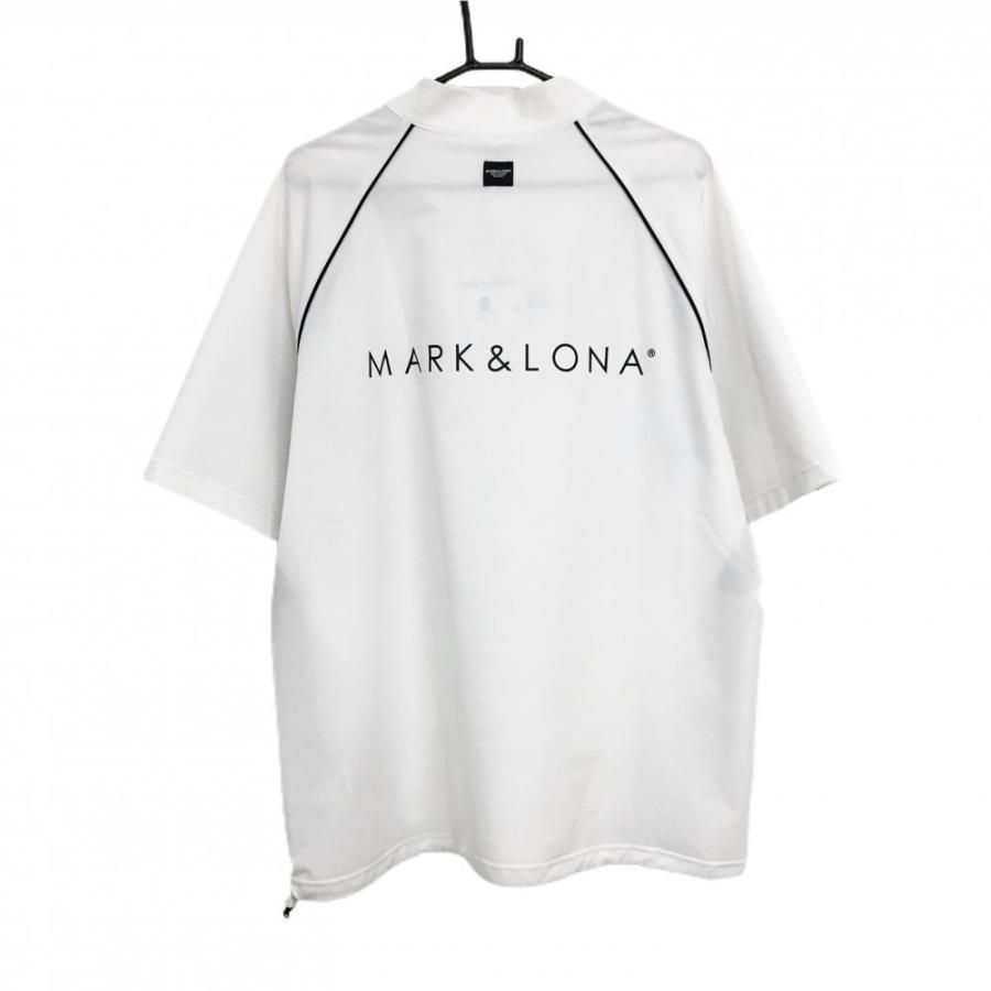 メンズゴルフMARK&LONA ハイネック 半袖 速乾シャツ ホワイトM