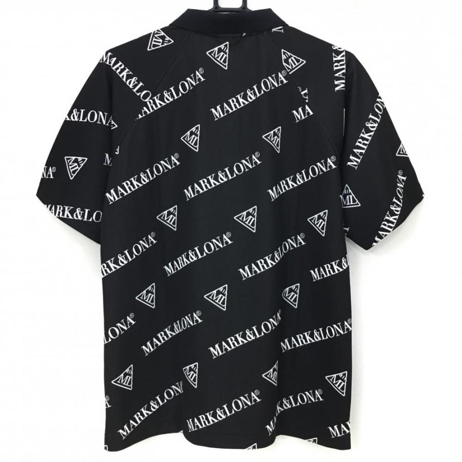 MARK&LONA 【新品】マークアンドロナ 半袖ポロシャツ 黒×白 斜め MARK&LONA 【新品】マークアンドロナ 半袖ポロシャツ 黒×白 斜め