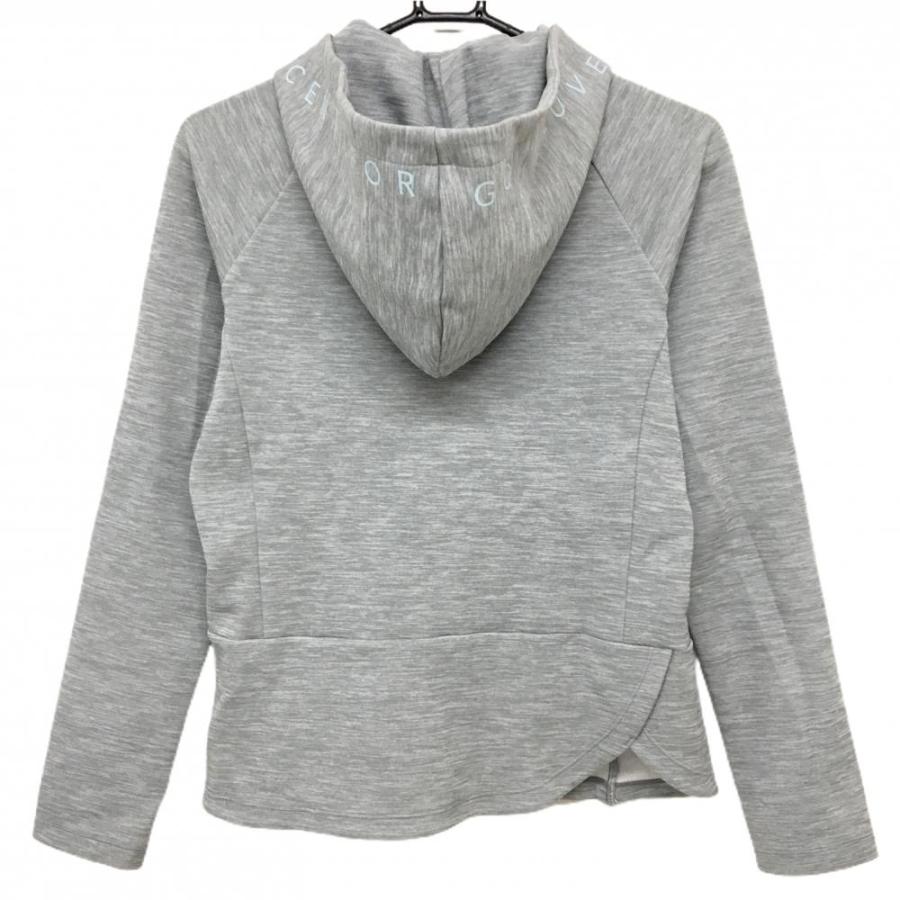 【デサントゴルフ】美品 ジップジャケット ビックロゴ グレー Lサイズ メンズ デサントゴルフ】美品 ジップジャケット ビックロゴ グレー L