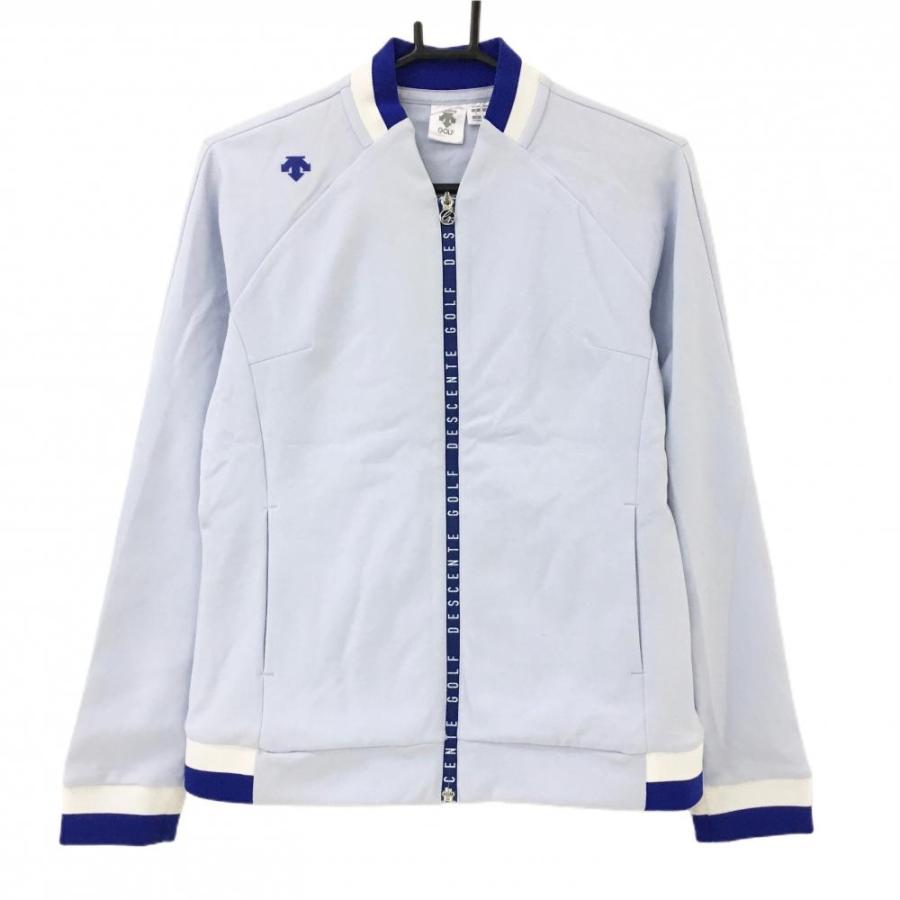 デサントゴルフ ジャケットブルゾン ライトブルー×ブルー ジップロゴ