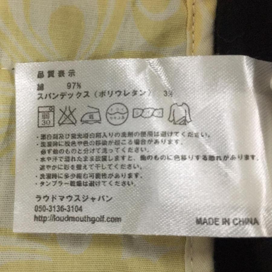 ラウドマウス パンツ 黒×イエロー アヒル柄 バックロゴ メンズ 34X32L