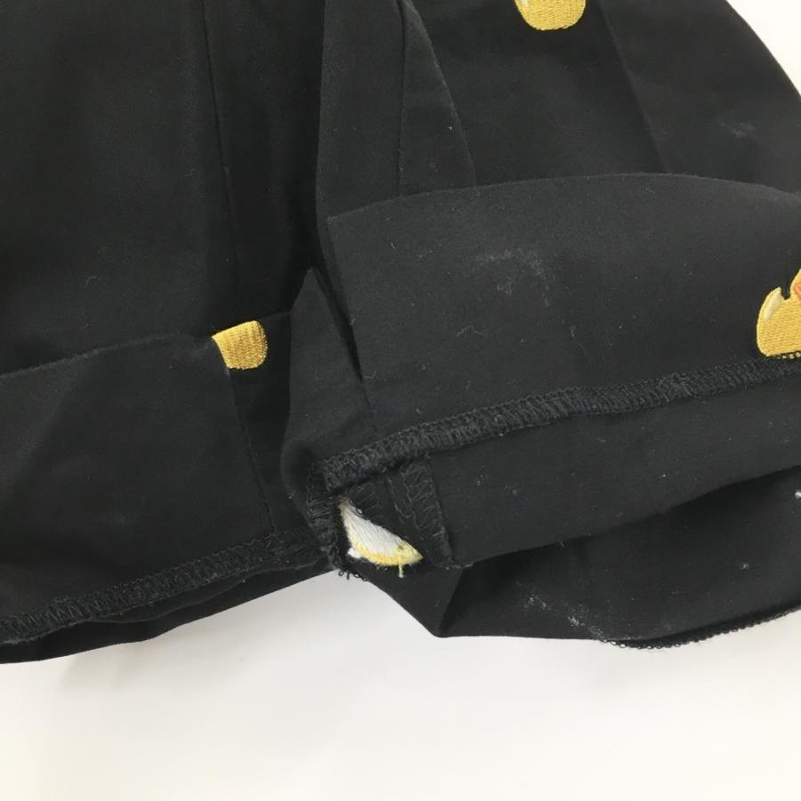 ラウドマウス パンツ 黒×イエロー アヒル柄 バックロゴ メンズ 34X32L