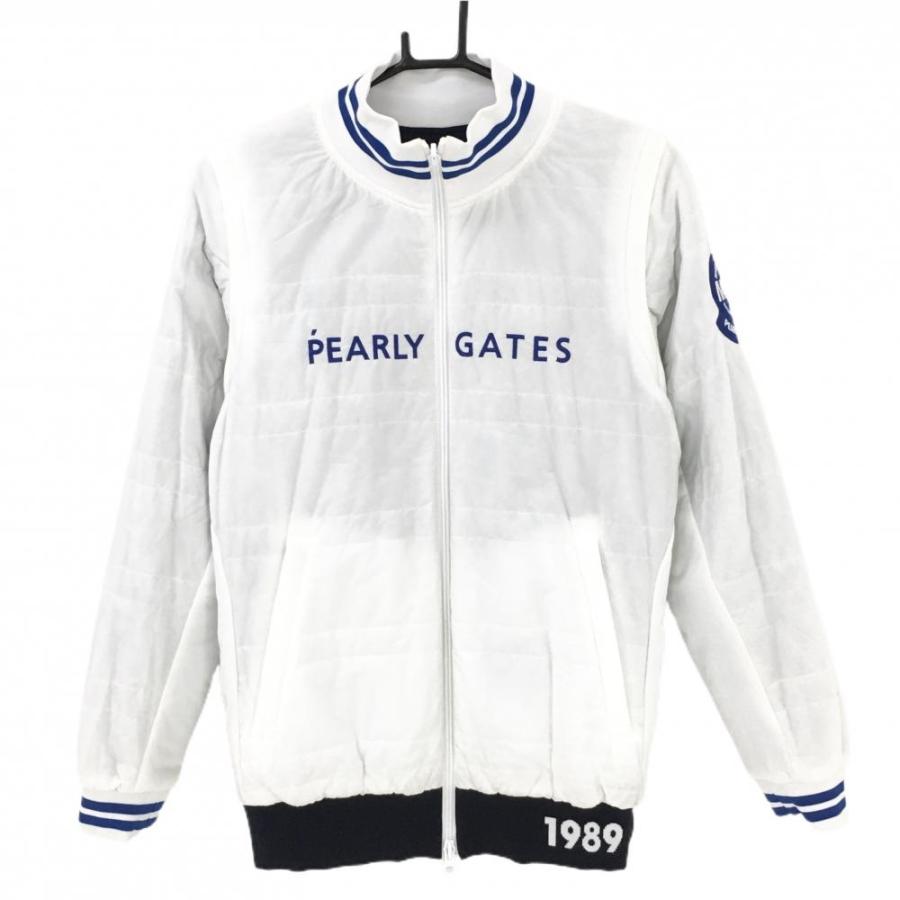 パーリーゲイツ 中綿リバーシブルジャケット ネイビー×白 4WAY 袖着脱