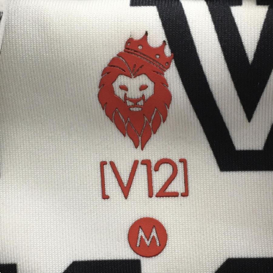 ヴィトゥエルヴ ジップパーカー 白×黒 ロゴ総柄 メンズ M ゴルフウェア