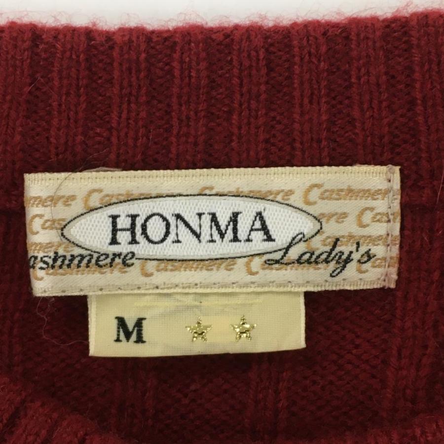 ホンマ セーター レッド ケーブル編 カシミヤ100％ ニット レディース