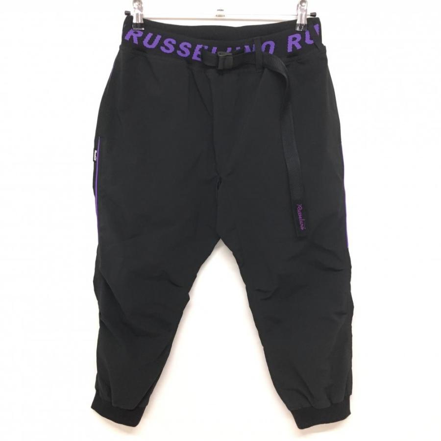 Russeluno 【美品】ラッセルノ ジョガーパンツ 黒×パープル 半端丈 