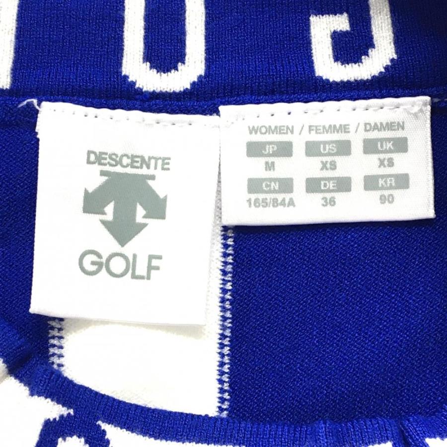 DESCENTE GOLF デサントゴルフ ノースリーブシャツ ブルー×白 ニット