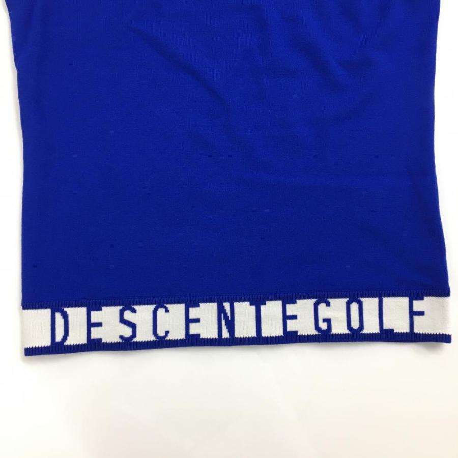 DESCENTE GOLF デサントゴルフ ノースリーブシャツ ブルー×白 ニット