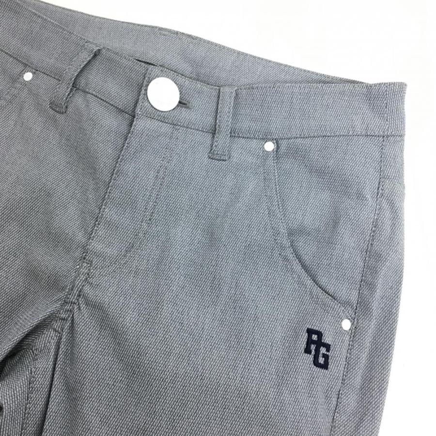 美品】パーリーゲイツ パンツ ネイビー 織生地 ストレッチ レディース