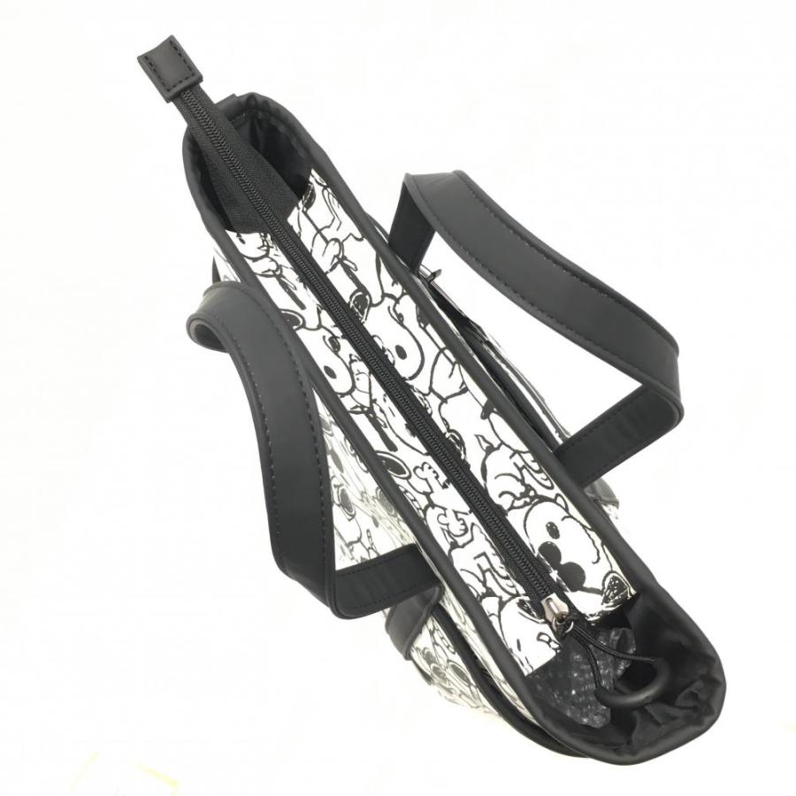 新品】スヌーピーゴルフ カートバッグ 白×黒 スヌーピー総柄 パーリー