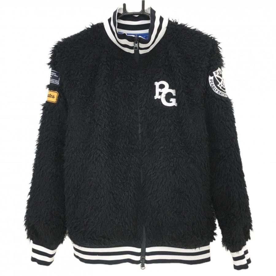 美品】パーリーゲイツ リバーシブルジャケット 黒×白 裏ブルー ファー